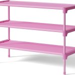 Shoe Rack - Non-Woven Shoe Rack Shelf, 27.5" Wide - 3 Tier, Pink